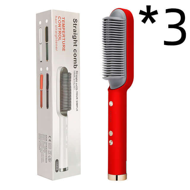 "2-in-1 Hair Straightener and Hot Comb - Negative Ion Curling Tong and Dual-Purpose Electric Hair Brush"