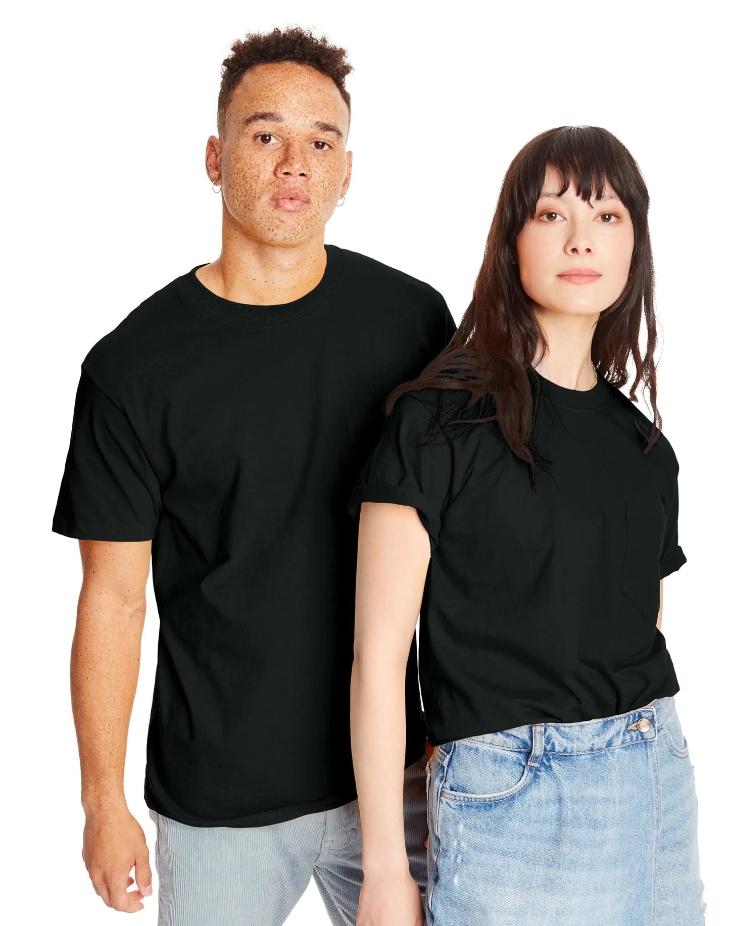 Hanes Men's Heavyweight Pocket T-Shirt, Beefy-T Full-Cut Cotton Pocket Tee for Men, Crewneck T-Shirt For Men, 1 or 2 Pack 3X-Large Light Steel - 2 Pack