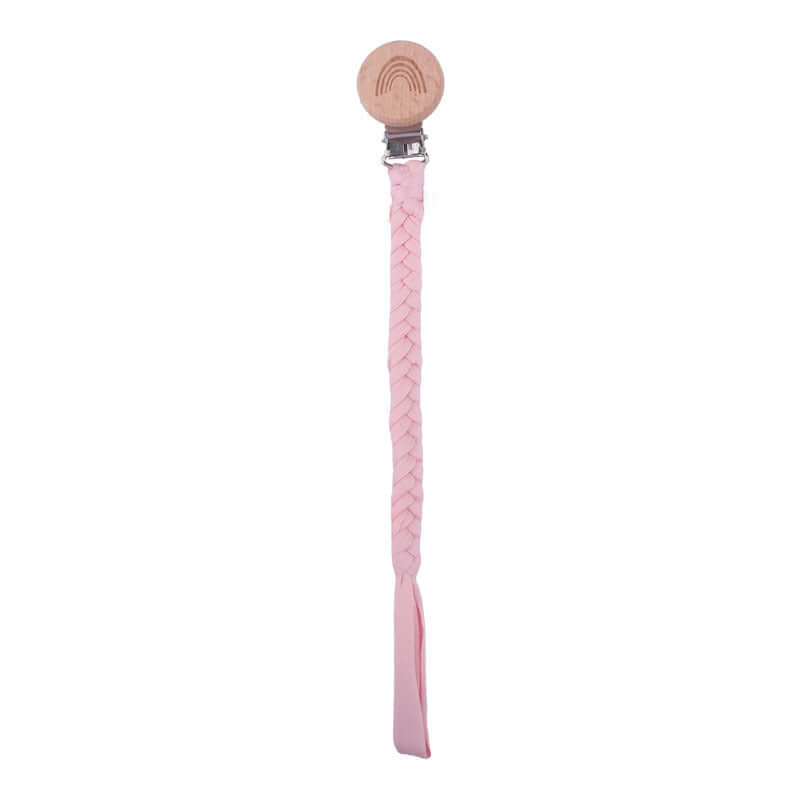 "Rainbow Beech Wood Pacifier Clip - Safe and Stylish Baby Product"