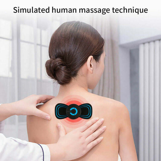"Portable Mini Electric Neck and Back Massager - Cervical Massage Stimulator with USB Charging for Pain Relief and Relaxation"