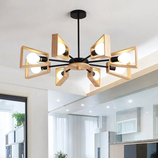 Elegant Solid Wood Bedroom Chandelier – Classic and Luxurious Lighting Fixture for Sophisticated Interiors