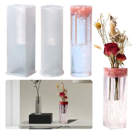 Epoxy mold for creating simple flower vases, perfect for dried flowers and living room decoration”