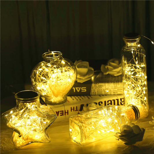 Glass Bottle with Gypsophila Lights – Elegant Floral Fairy Lights for a Charming and Romantic Ambiance"