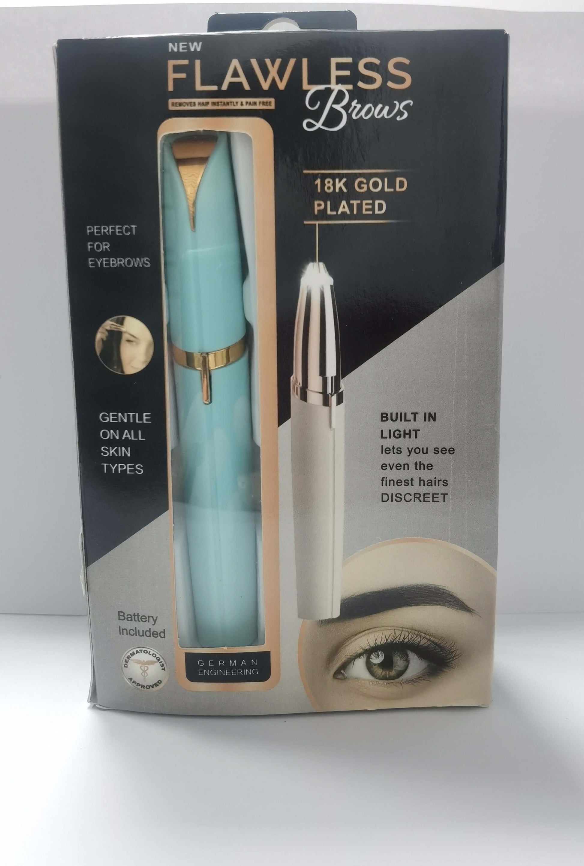 "Mini Electric Eyebrow Trimmer - Lipstick-Sized Painless Razor and Epilator with LED Light for Brows and Hair Removal"