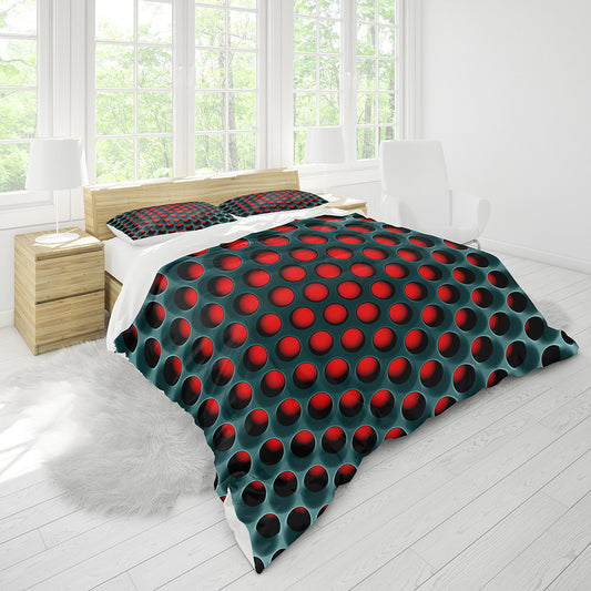 Three-Piece Honeycomb Duvet Cover Set - Stylish Home Textile for Cozy Bedrooms"