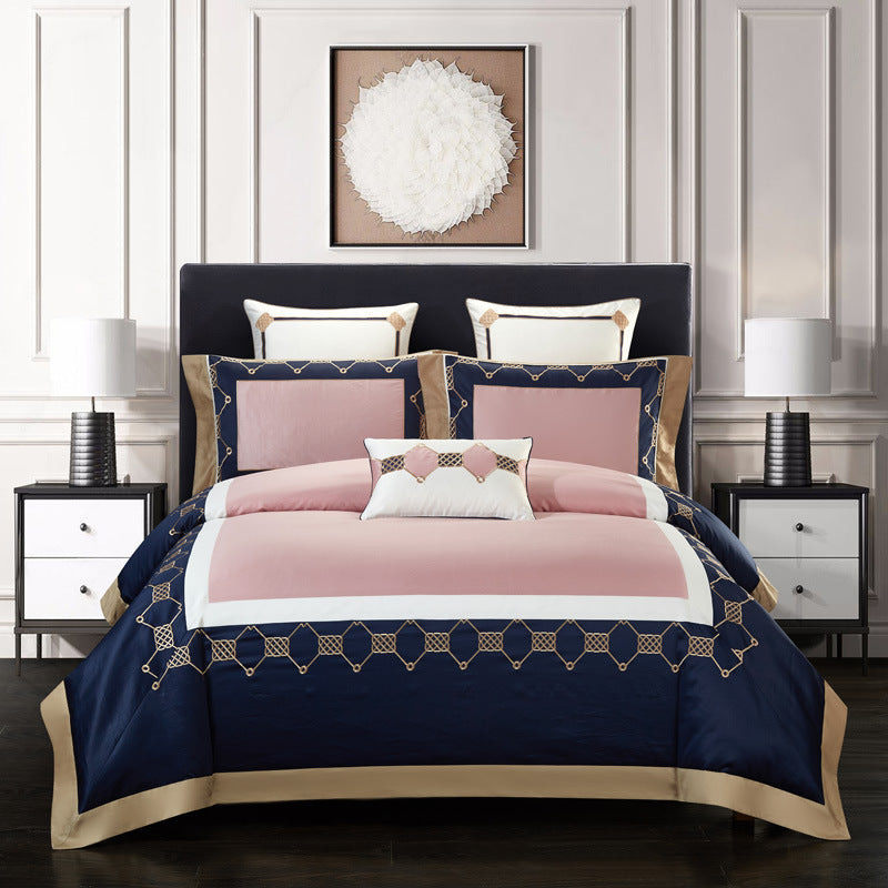Four-Piece Cotton Embroidery Home Textile Set - Elegant and Soft Bedding for a Touch of Luxury