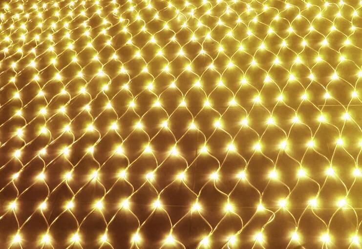 "Christmas LED String Lights – Waterproof Fishnet Lights with Starry Design for Outdoor Holiday and Wedding Decorations"