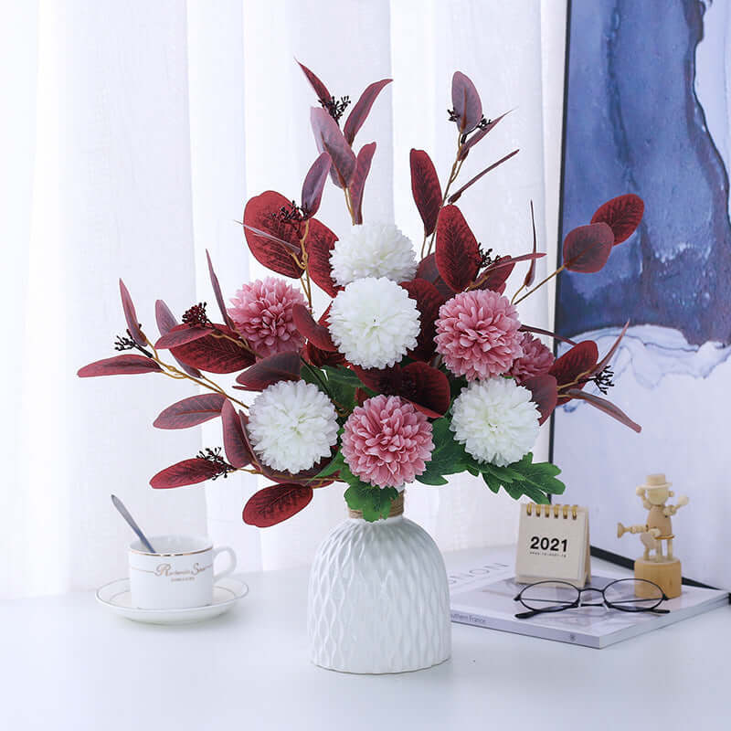 Factory Direct Supply Mediterranean Artificial Flowers - Simulation Flower Arrangements for Living Room Decoration, Anti-Table Floral Vase, Wholesale Option