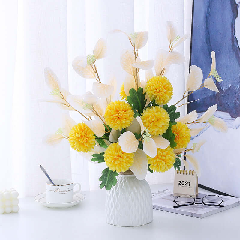 Factory Direct Supply Mediterranean Artificial Flowers - Simulation Flower Arrangements for Living Room Decoration, Anti-Table Floral Vase, Wholesale Option