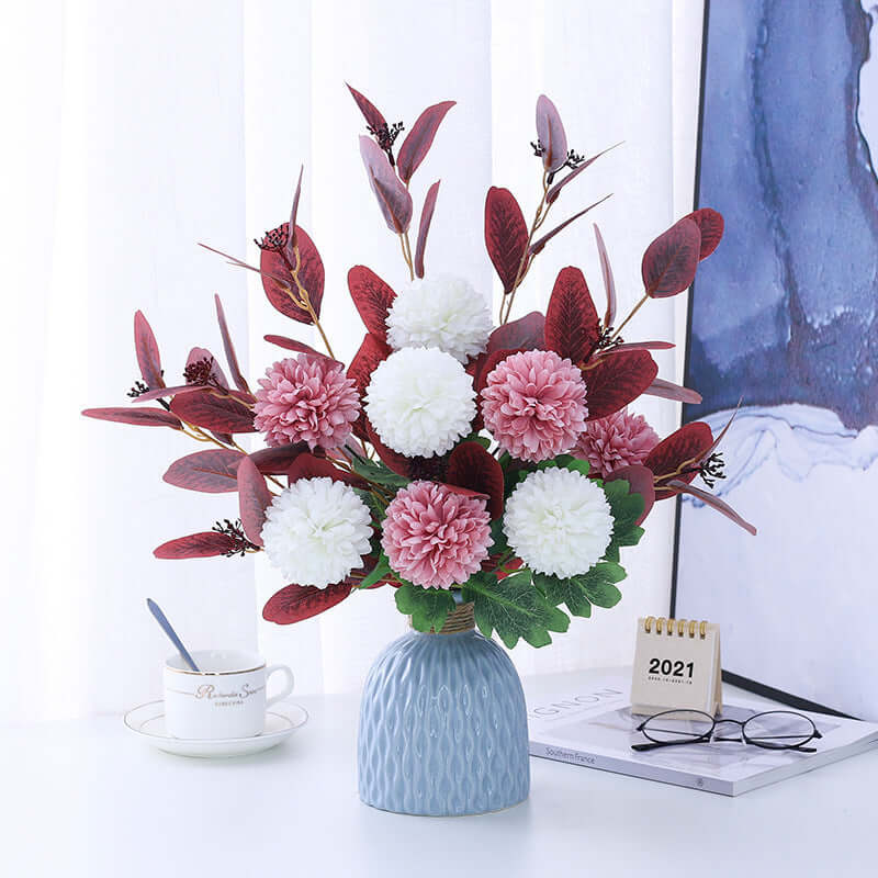 Factory Direct Supply Mediterranean Artificial Flowers - Simulation Flower Arrangements for Living Room Decoration, Anti-Table Floral Vase, Wholesale Option