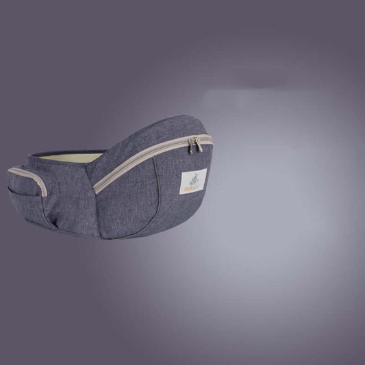Denim blue baby waist stool carrier for children ages 0-36 months, with maximum load capacity of 20kg.