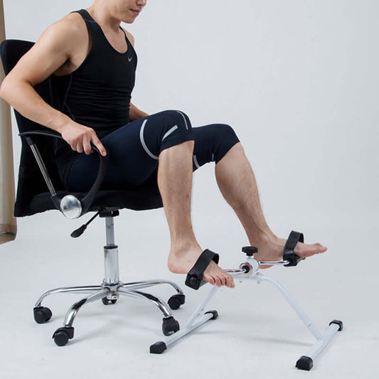 "Portable pedal exerciser and mini bicycle for leg fitness; foldable design for convenient indoor use, ideal as a compact treadmill stepper for versatile workouts. Model HW086."