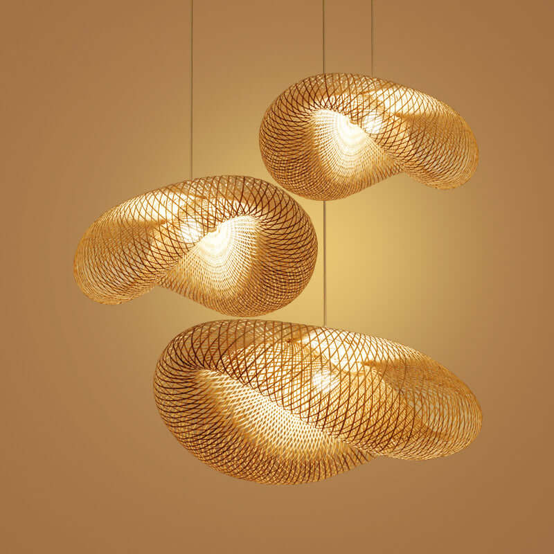 Bamboo Chandelier - Chinese Zen Style Lamp for Tea Room, Elegant Lighting with Natural Aesthetic