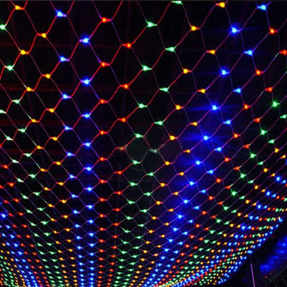 "Christmas LED String Lights – Waterproof Fishnet Lights with Starry Design for Outdoor Holiday and Wedding Decorations"