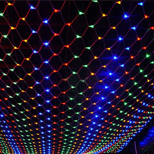 "Christmas LED String Lights – Waterproof Fishnet Lights with Starry Design for Outdoor Holiday and Wedding Decorations"