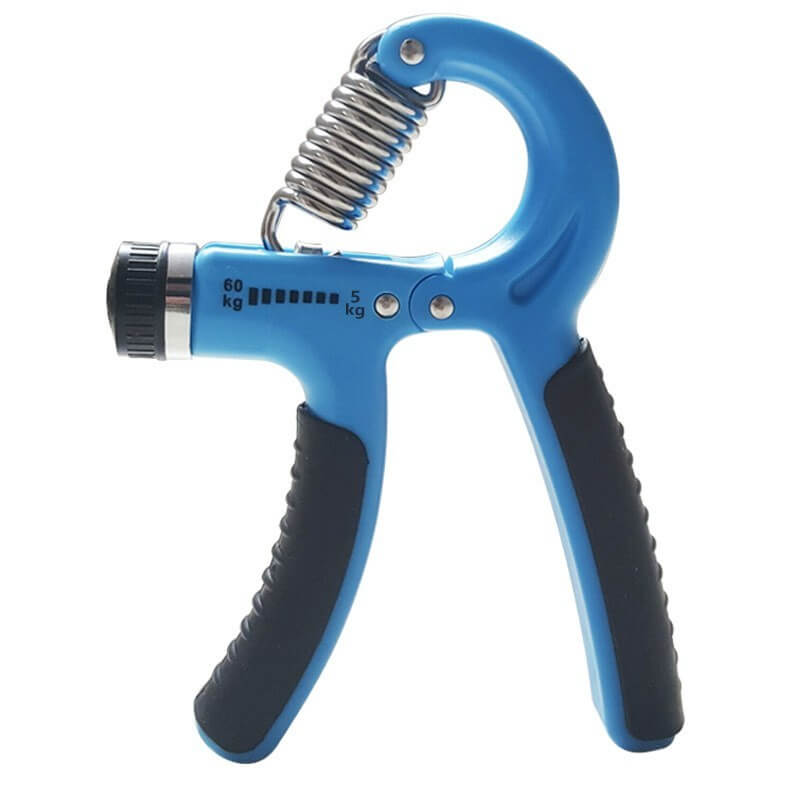 Blue men's grip professional fitness equipment for home exercise, adjustable strength tension from 10kg to 40kg, sturdy design.