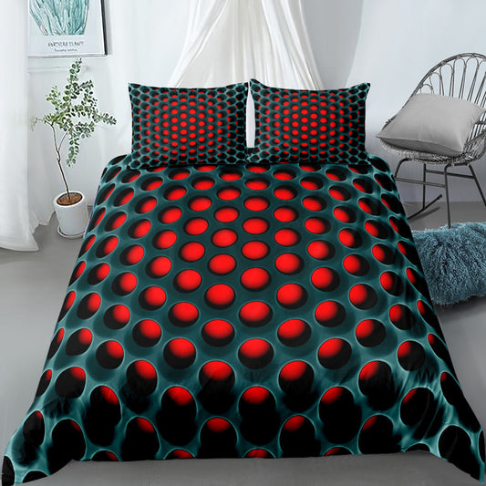 Three-Piece Honeycomb Duvet Cover Set - Stylish Home Textile for Cozy Bedrooms"