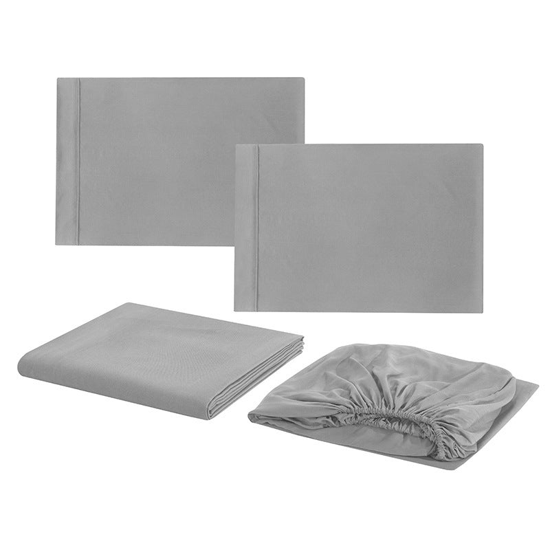 Home Textile Plain Inlay Four-Piece Set - Elegant Bedding for a Sophisticated and Versatile Bedroom Look"