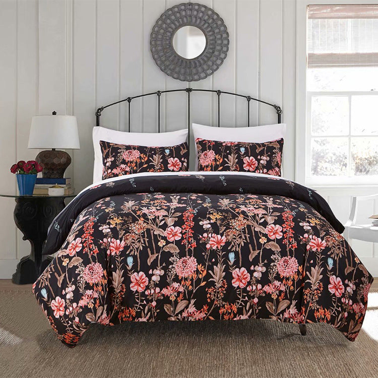 Mushroom House Bedding Three-Piece Set - Cozy Home Textile with Whimsical Design for Stylish Bedrooms"