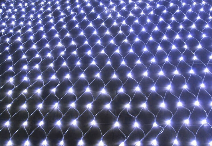 "Christmas LED String Lights – Waterproof Fishnet Lights with Starry Design for Outdoor Holiday and Wedding Decorations"