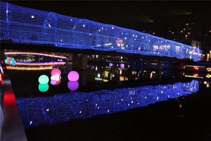 "Christmas LED String Lights – Waterproof Fishnet Lights with Starry Design for Outdoor Holiday and Wedding Decorations"