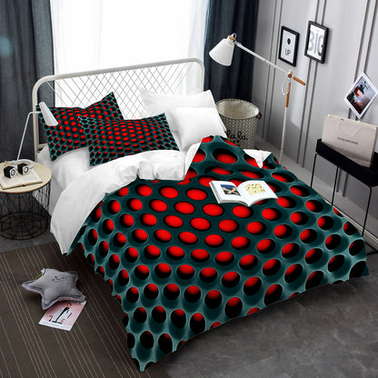 Three-Piece Honeycomb Duvet Cover Set - Stylish Home Textile for Cozy Bedrooms"