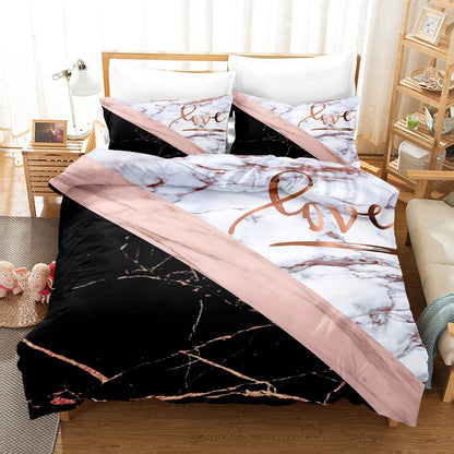Three Art Marble Linen Sheets - Elegant Home Textile for Stylish and Comfortable Bedding