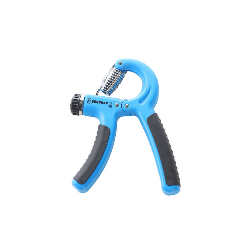 Adjustable blue hand grip strengthener for men's fitness with 10kg to 40kg range, ideal for hand, wrist, and forearm exercise.