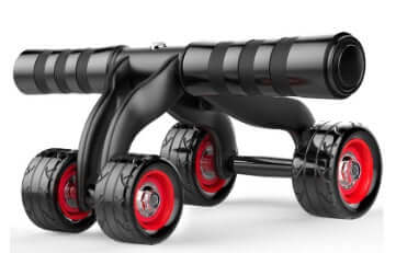 Four-wheel abdominal muscle exercise fitness equipment with soft foam handles and thickened steel pipes for chest and abdominal workouts