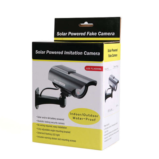 Solar-Powered Fake Camera - Eco-Friendly Surveillance Dummy with Realistic Design for Effective Security Deterrence"