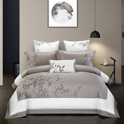 Four-Piece Cotton Embroidery Home Textile Set - Elegant and Soft Bedding for a Touch of Luxury