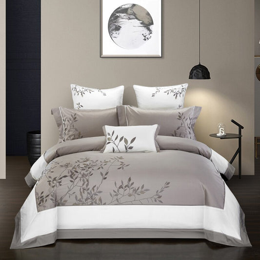 Four-Piece Cotton Embroidery Home Textile Set - Elegant and Soft Bedding for a Touch of Luxury