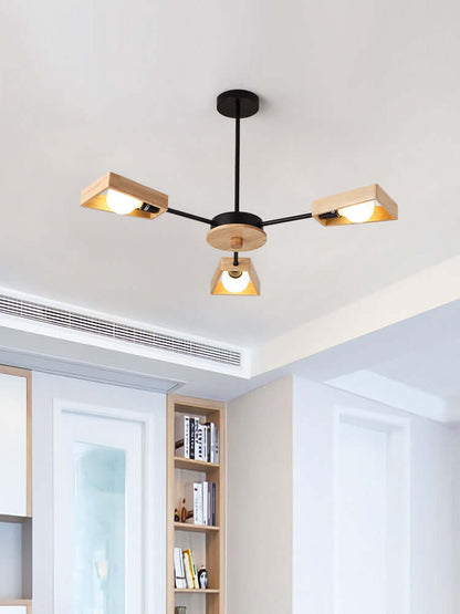 Elegant Solid Wood Bedroom Chandelier – Classic and Luxurious Lighting Fixture for Sophisticated Interiors