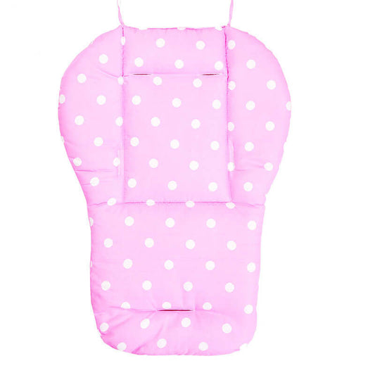Pink polka dot baby car mat, 68x57cm, double-sided cotton pad for children's products.