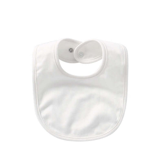 "Baby cotton bib with hidden buckle, available in solid colors and multiple options, designed to keep baby’s clothes clean and comfortable."