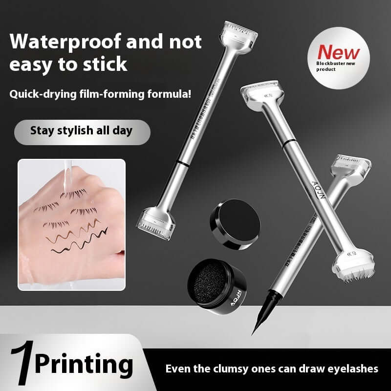 "Double-Headed Lower Eyelash Stamp Pen - Waterproof, Natural-Looking, Long-Lasting Eyeliner for Beauty"