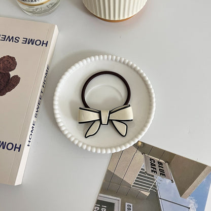 French Retro Acetate Bowknot Hair Ring
