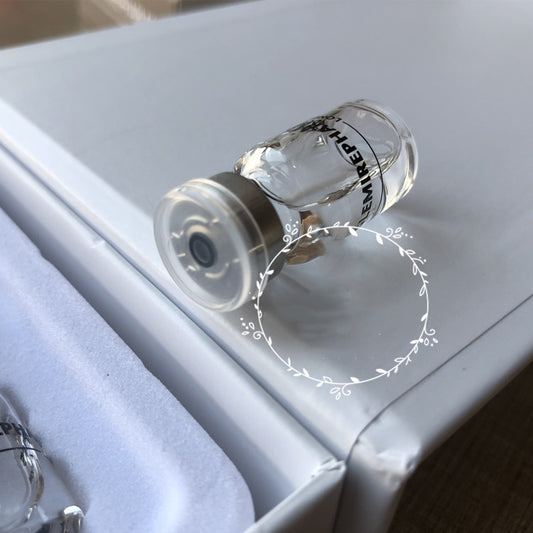 Hyaluronic acid stock solution bottle with floral design, suitable for general skin types, moisturizing and hydrating skincare product.
