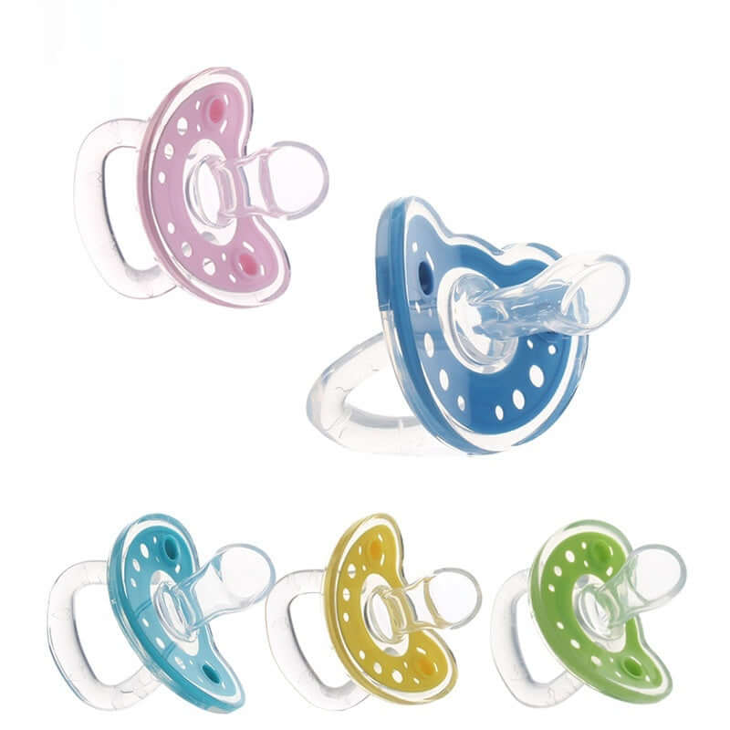 "Full Silica Gel Two-Color Liquid Silicone Baby Pacifier for Sleep Comfort"