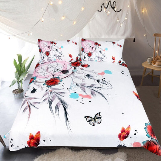 Flying Dream Catcher Four-Piece Home Textile Set - Whimsical Bedding for a Dreamy Bedroom Decor