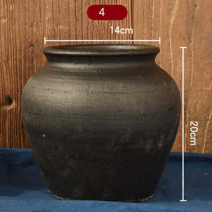 "Vintage Earthenware Vase - Florist Tile Jar for Dried Flower Arrangements, Unique Pot for Home Décor"