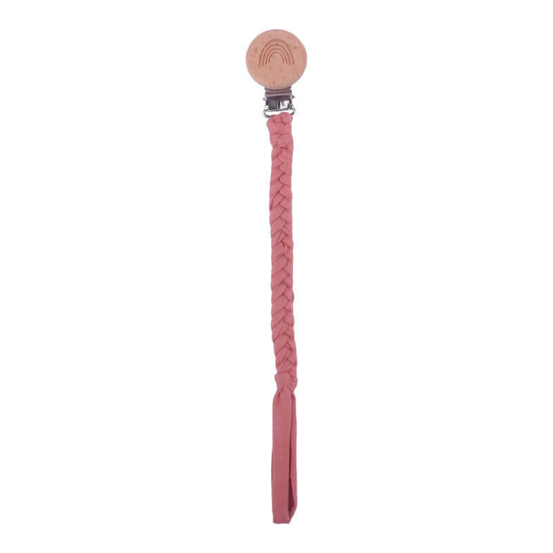 "Rainbow Beech Wood Pacifier Clip - Safe and Stylish Baby Product"