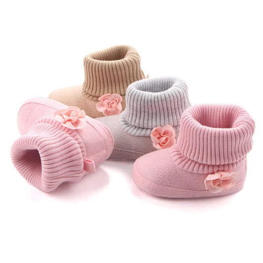 "Spring and Autumn Baby Boots - Three-Women Style, Wholesale Screw Sleeve Socks and Toddler Shoes"