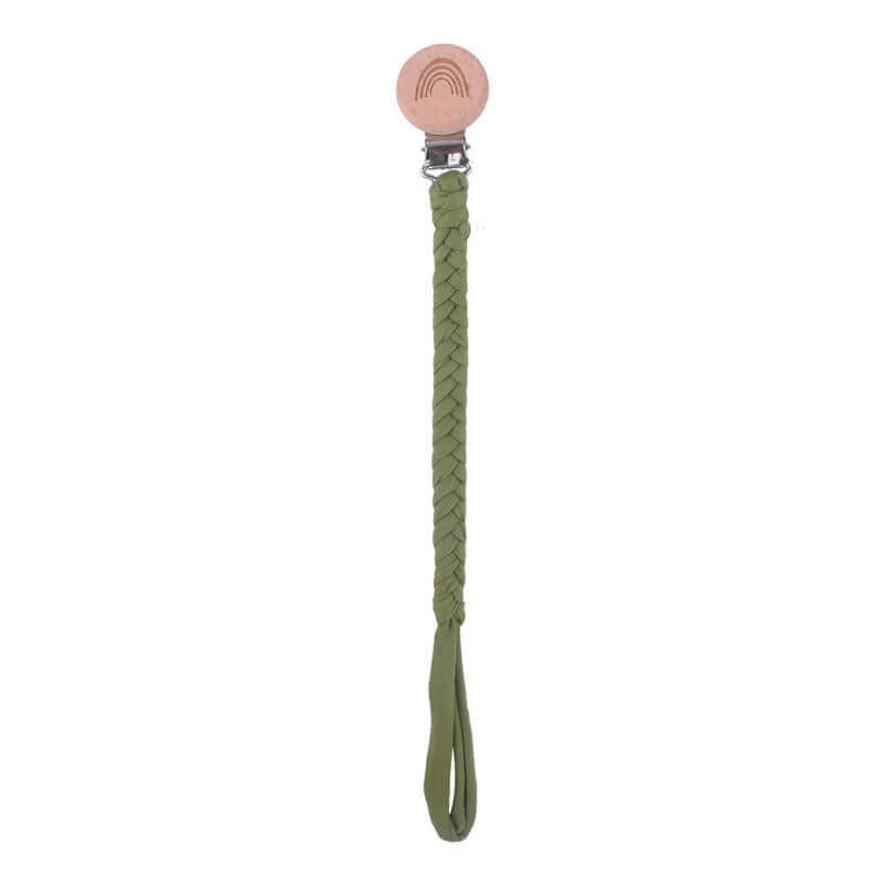 "Rainbow Beech Wood Pacifier Clip - Safe and Stylish Baby Product"