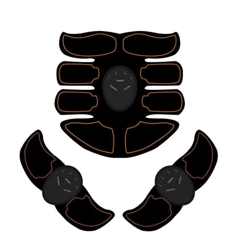 Home exercise abdominal patch for fitness and health massage, battery-powered and mechanical control, applicable on multiple body parts.