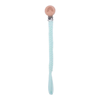 "Rainbow Beech Wood Pacifier Clip - Safe and Stylish Baby Product"