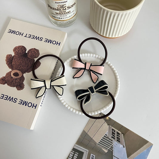 French Retro Acetate Bowknot Hair Ring