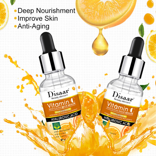 Hyaluronic Acid Vitamin C Face Serum for Skin Brightening and Anti-Aging with Orange Extracts