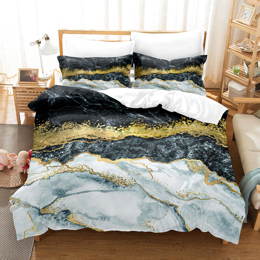 Three Art Marble Linen Sheets - Elegant Home Textile for Stylish and Comfortable Bedding