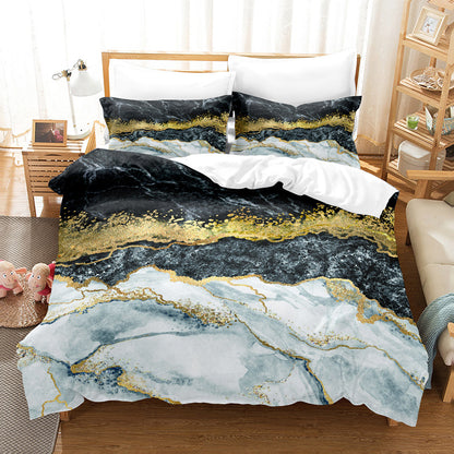 Three Art Marble Linen Sheets - Elegant Home Textile for Stylish and Comfortable Bedding